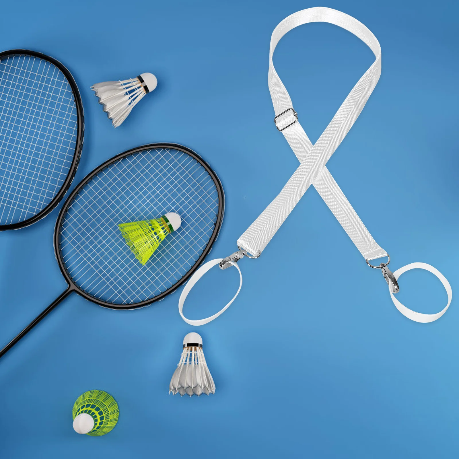 

Adjustable Height Tennis Net Strap Transparent Badminton Shuttlecock Container Portable Tennis Accessories Sports Training