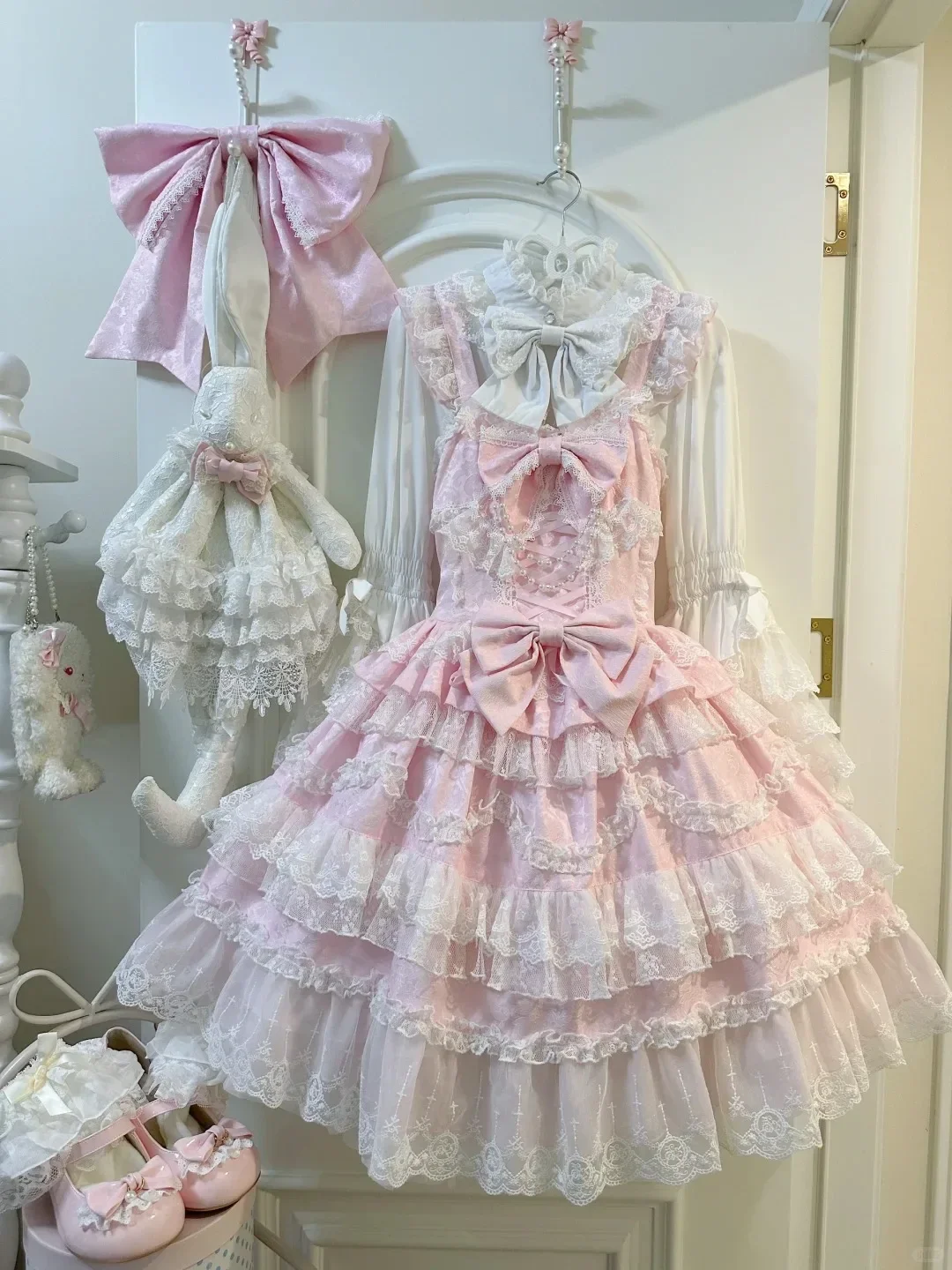 IUM JKS Skirt Y2K Japanese Lolita Strap Dress Kawaii Sleeveless Lace Cosplay Outfit Girl Retro Elegant Daily Party Dress 2026 Su view 4