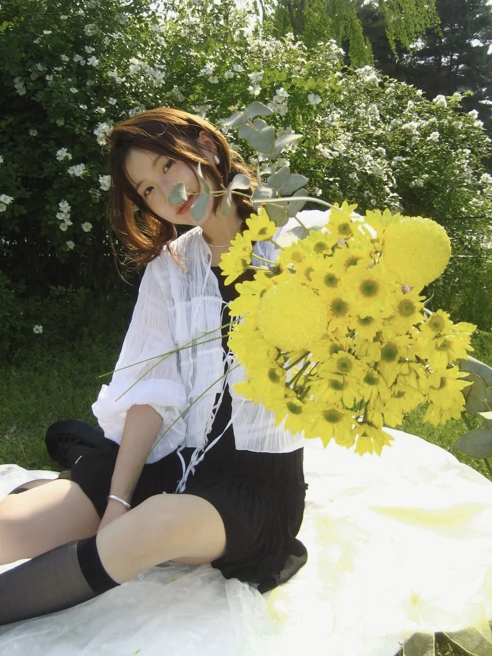 

Noxula Authentic Brand JC Summer 2025 New Arrival Sun Protection irt Pleated Tie Waist Korean Sle Loose Fit