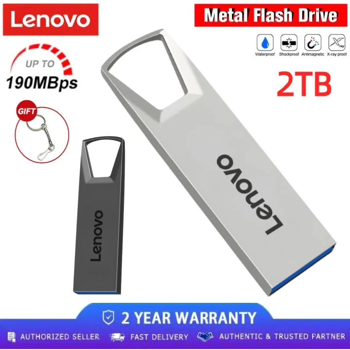 Lenovo 2TB Portable Usb Drive Usb 3.0 Flash Drives High Speed Metal Pendrive 1TB 512GB 256GB Waterproof Memoria Usb Flash Disk