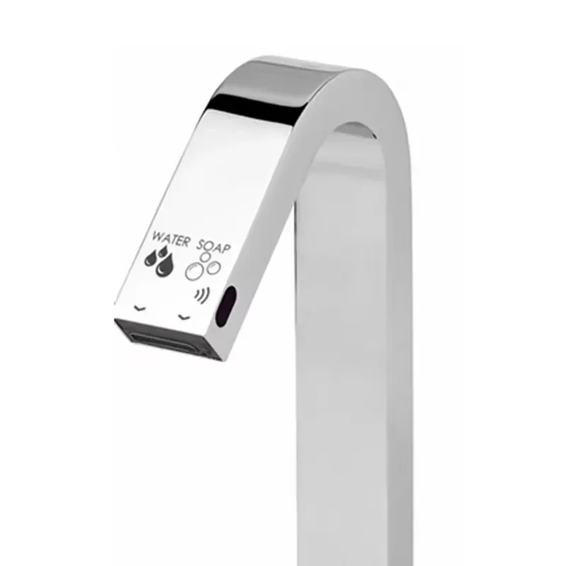 Dual Function Automatic Sensor Faucet and Soap Dispenser for Bathroom Sink Chrome Finish for Standard Mount