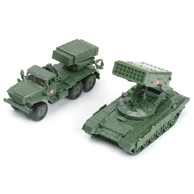 4D Assemble 1/72 Ural Hail Rocket Launcher TOS-1 Spitfire Tank Assembling Model Military Toy Car