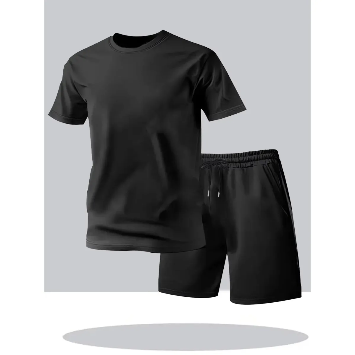 

New Mens Sets Summer Suit Outfit T-shirts Shorts Two-Piece High Quality Quick-Dry Fashion Loose Oversize Clothes Man Short Set