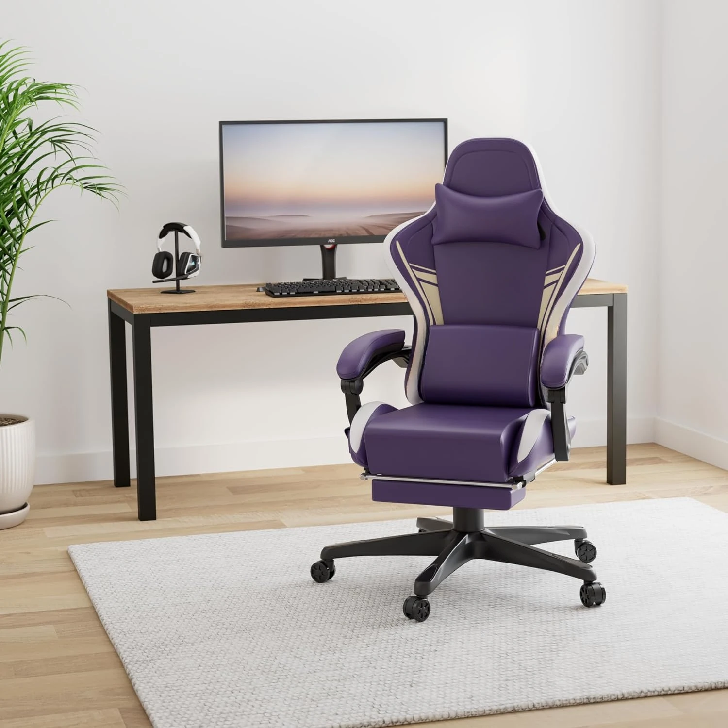 Gaming Chair with Bluetooth Speakers and Footrest, Dragon Series Video Game Chair ，Heavy Duty Ergonomic Chair