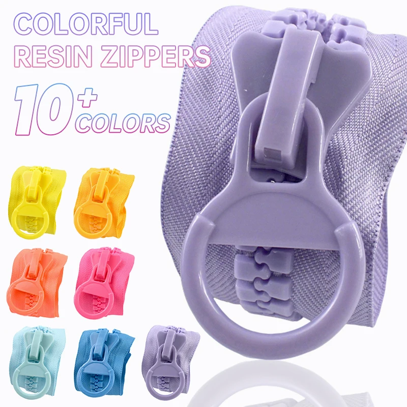 

2-5Pc 20# Colored Extra Large Resin Zippers 25cm No Endless Lock Zips Sewing Clothes Decor Zipper Repair Kit DIY Bag Accessories