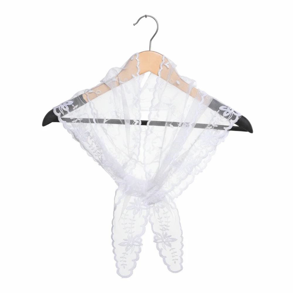 

Elegant Embroidered Flower Lace Scarf Breathable Mesh Lightweight Female Headscarf Sunscreen Shawl Women
