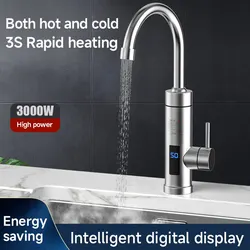 Rubinetto scaldabagno istantaneo riscaldatori senza serbatoio cucina rubinetto acqua calda riscaldamento bagno elettrico 220v guscio in acciaio inossidabile