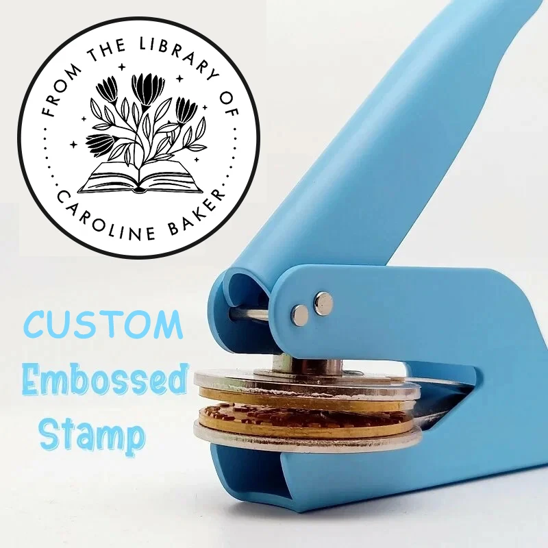 

NEW Color Custom Embosser Stamp FROM THE LIBRARY OF Personalized Logo Design Embossing Tool for Library Books Envelope Card