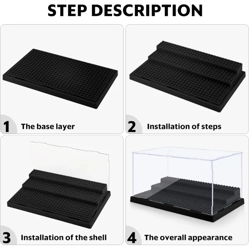 Compatible with Lego bricks suitable for action figures 3 steps, transparent dustproof acrylic storage box can be folded. - view 3