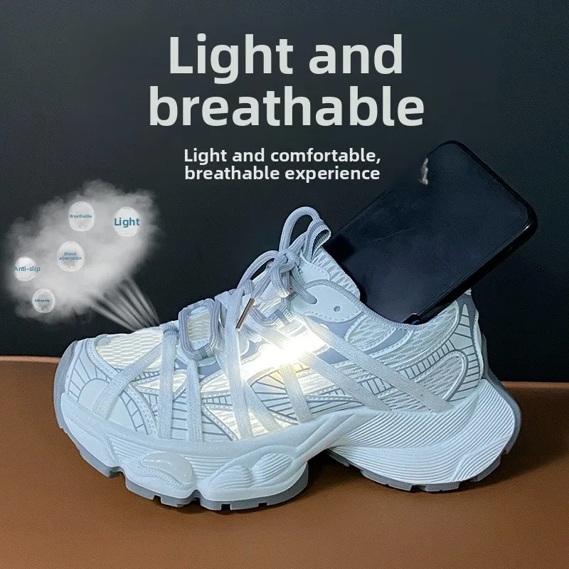 

Women's 2026 Spring and Summer New Straps Platform Versatile Breathable Feet Small Sports Dad Shoes