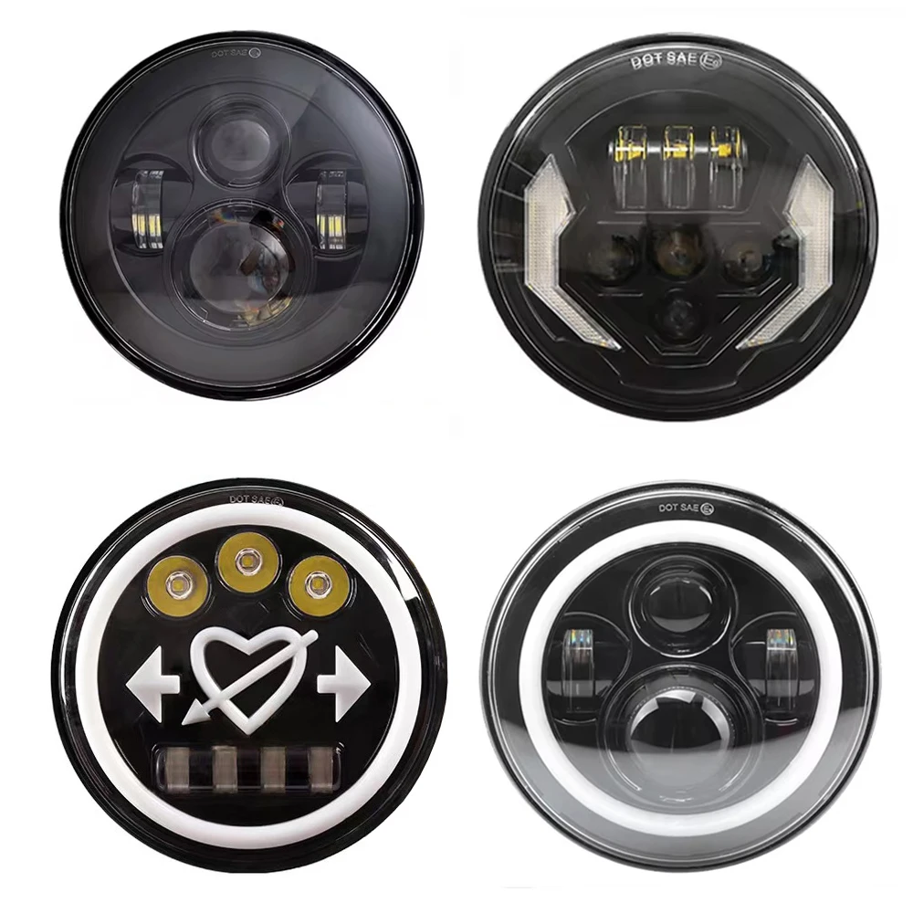 

7" Round LED Headlight Cafe Racer 80W For Urban 4X4 Suzuki Samurai Jeep Wrangler Off Road Jk 7 Inch Motorcycle LED Headlight