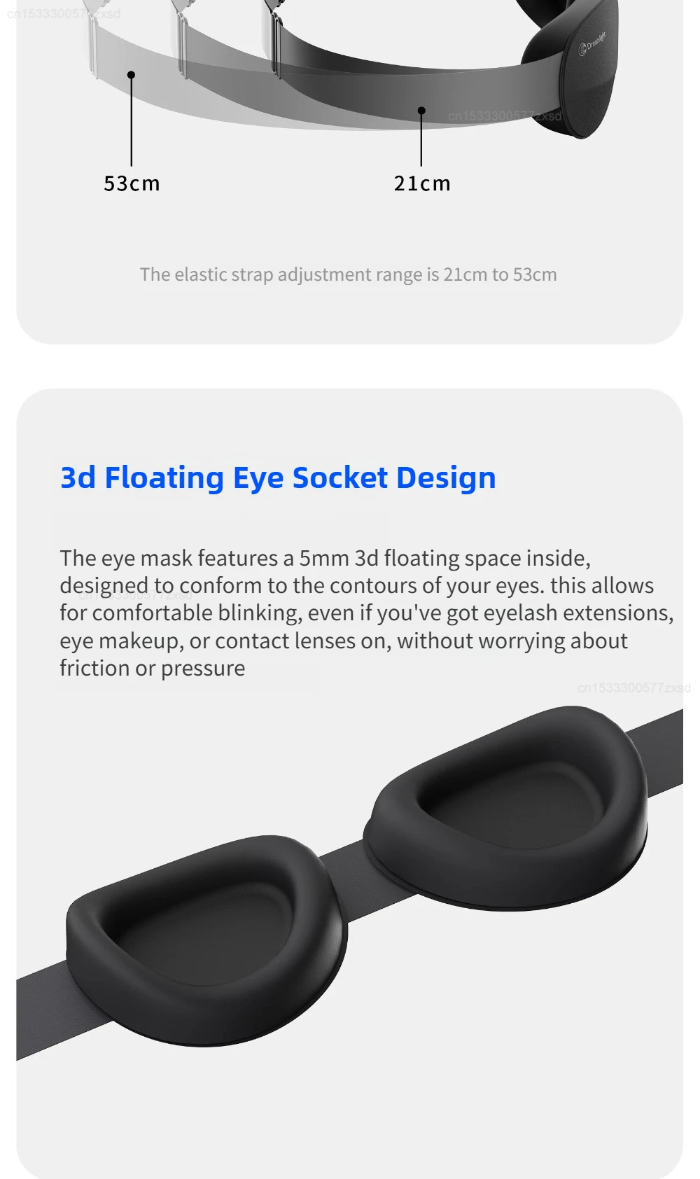 Dreamlight Augenmaske, Schlafmaske, Lichtblockierende 3D-Stereo-Weiche Schlafmaske, Augenbinde, Reise-Augenmaske – Detail 10