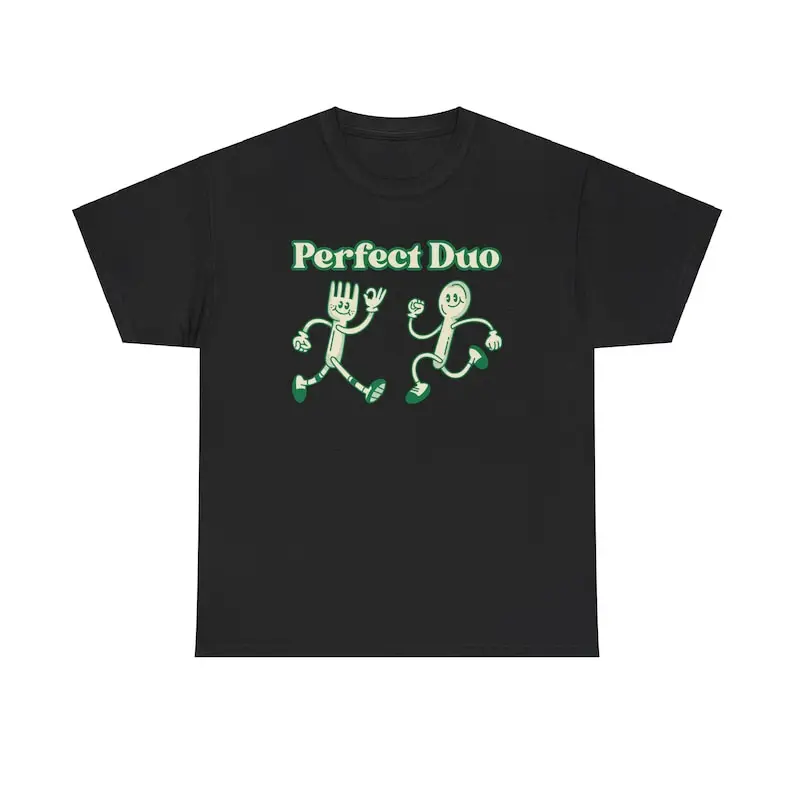 

Perfect duo t-shirt design spoon and fork, cool gift idea to your partner / best friend for birthday