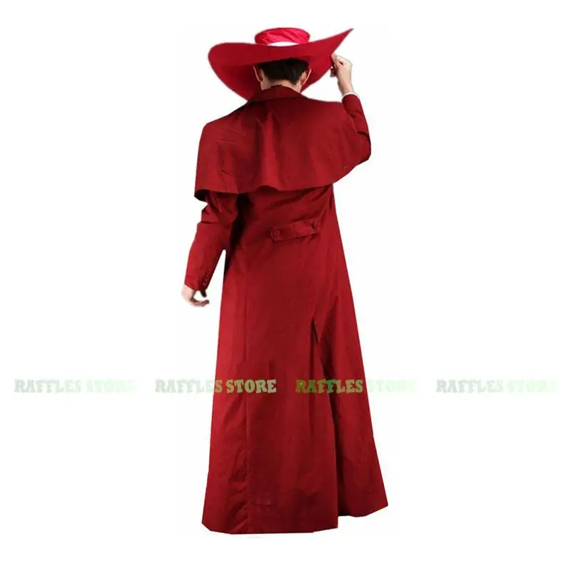 Disfraz de Cosplay de Anime Comic Hellsing Alucard, gabardina roja, disfraz de Alucard Van, sombrero de vampiro, traje de Carnaval de Halloween para hombre