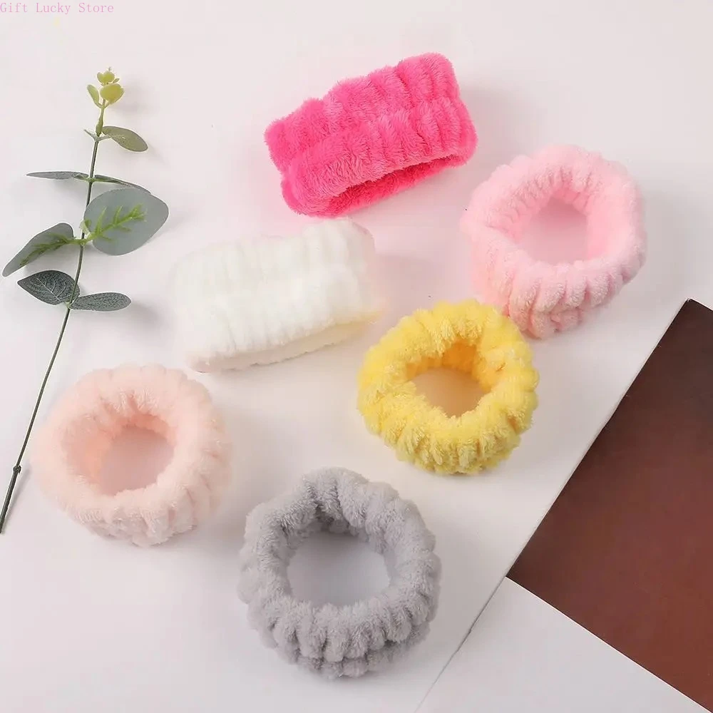 Coral Velvet Wash Face Headbands ผู้หญิงผ้าขนหนูไมโครไฟเบอร์สายรัดข้อมือวิ่งกีฬานาฬิกาข้อมือ Sweatband Head Band อุปกรณ์เสริมชุด