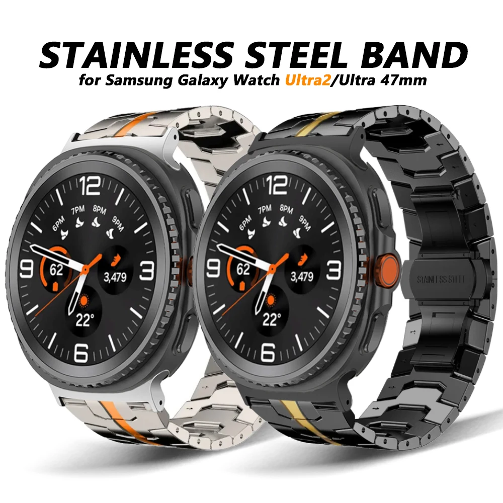 

Ремешок из нержавеющей стали для Samsung Galaxy Watch 8 44 мм 40 мм 8 Classic 46 мм Роскошный металлический браслет для Galaxy Ultra 2025 Ремешок для часов