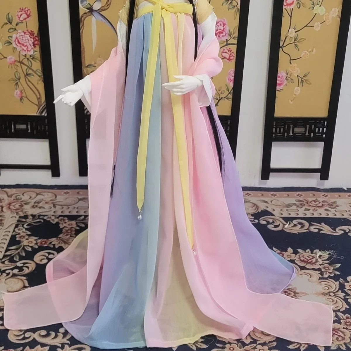 Vestiti per bambola Costume antico colorato Abito lungo 1/3 Abito BJD, Yeluoli/Debisheng Hanfu Gonne Accessori per bambole