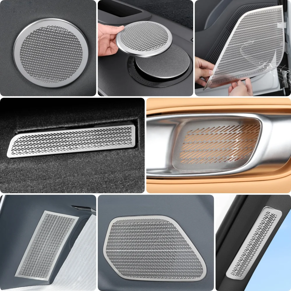 Para Geely Galaxy Starship 7 EM-i 2024-2025, accesorios de acero inoxidable, cubierta de bocina para altavoz de Audio de coche, embellecedor de cubierta de altavoz de puerta