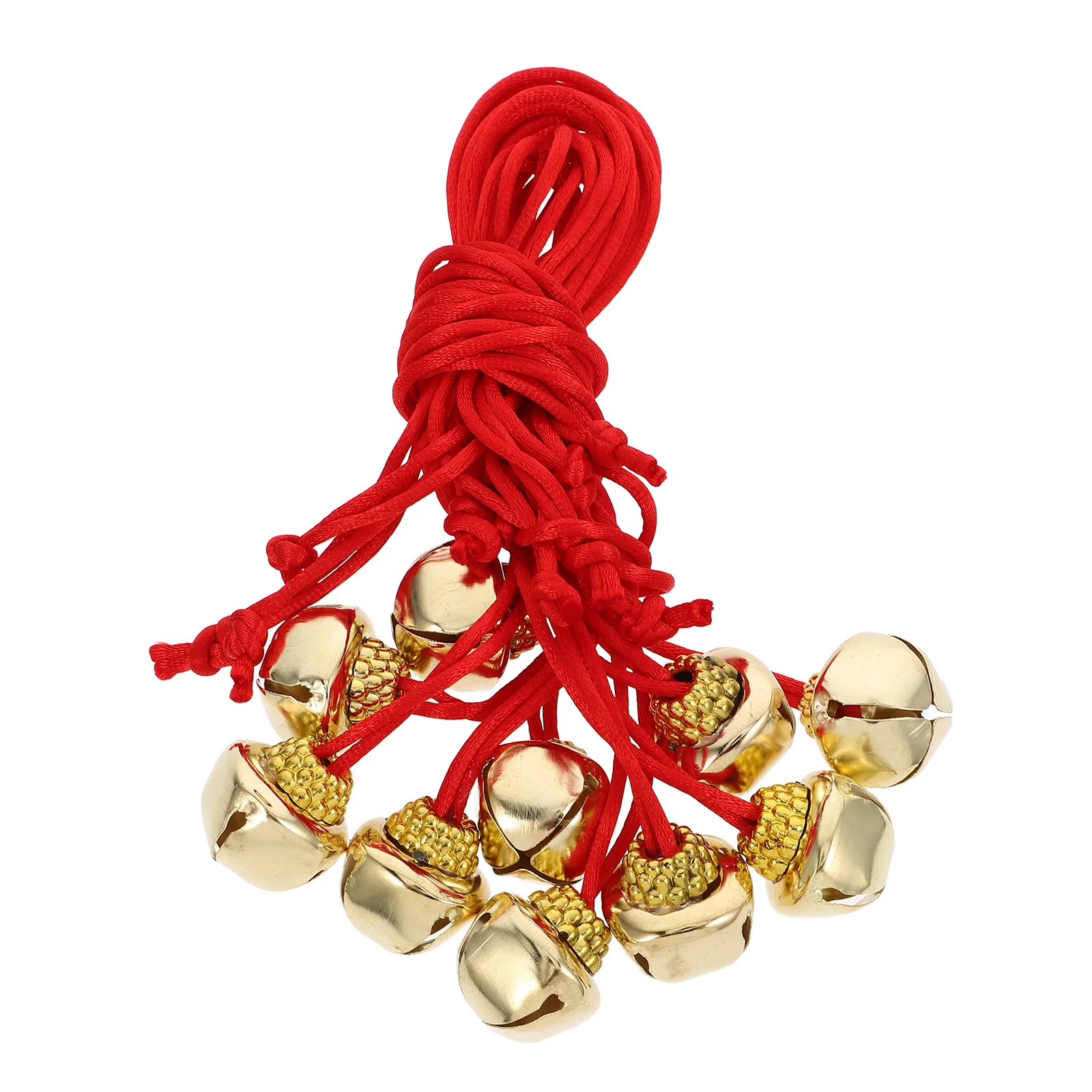 10 PCS Bell Pendant Ornaments for Tree Small Christms Decorations Metal Fairy Decorative Polyester Bells