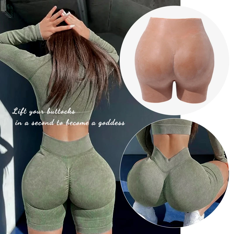 Men Silicone Hip Pad Enhanced thickening Fake Vagina Trousers Cosplay Dress-up Big Ass Underwear  Plus Oversized Silicone Pants