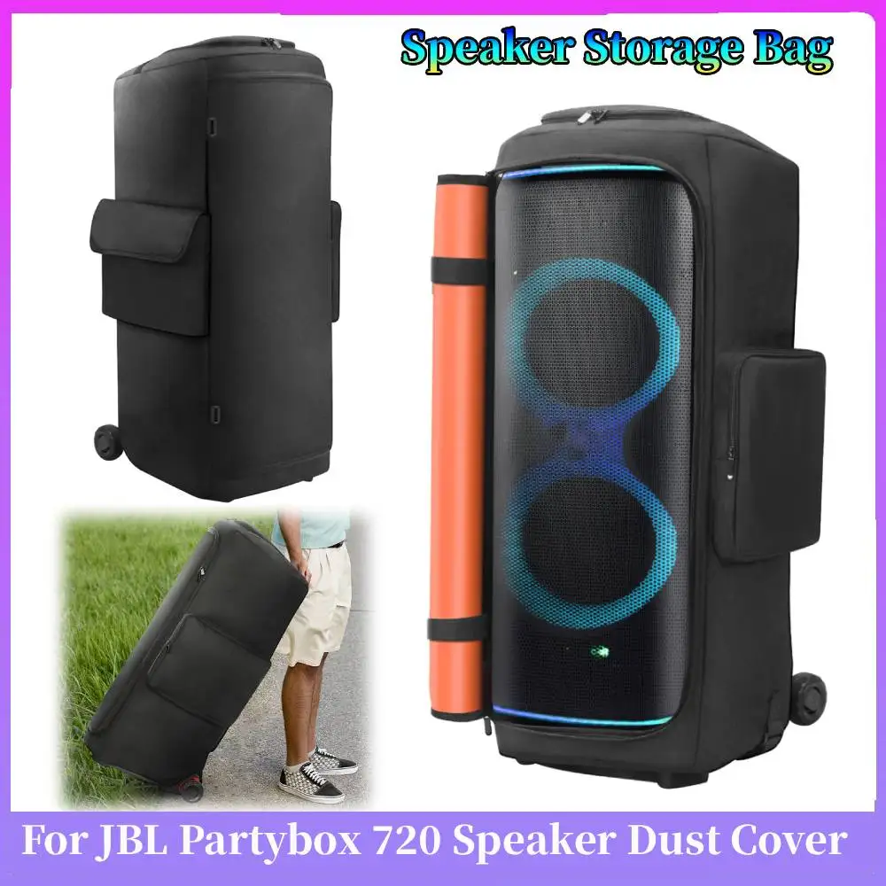For JBL Partybox 720 Portable Speaker Dust Case with Mic Pocket Double-Sided Speaker Storage Bag Wear Resist Speaker Accessories