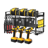 3-Layer Tool Cabinet Wall Mount Heavy Duty Metal Power Tool Organizer Rack for Garage Organization Electric Drill Shelf