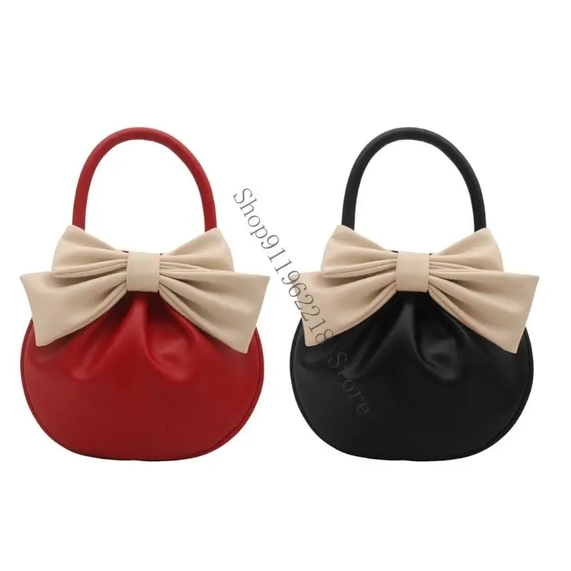 

Practical Top Handle Bag Bows Evening Purse For Women Casual Work Event TrendyStyle Handbag for Wedding Party 066F
