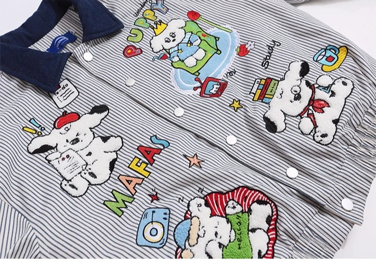 شتاء جديد حار بيع الرجال لطيف الأبيض الصوف مبطن سترة قطن دافئة الكرتون متعة جرو التطريز سترة عادية #5