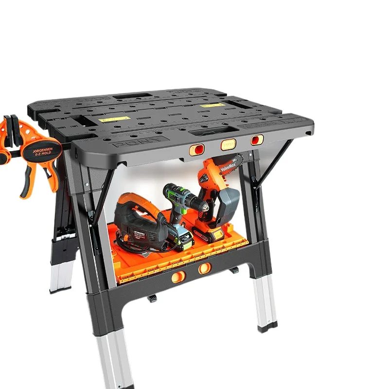 

Woodworking folding table Multifunctional portable small household woodworking table