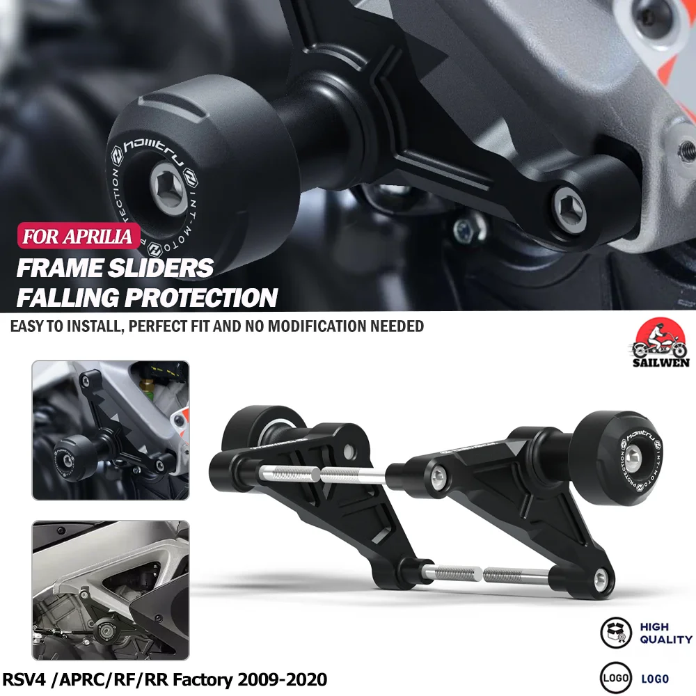 

For Aprilia RSV4 /APRC/RF/RR Factory 2009-2020 Motocross Frame Sliders Crash Protector