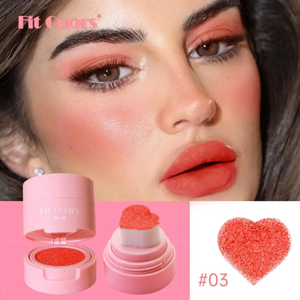 Multi-Use Blush Hartvorm Stempel Kussen Blusher Vochtinbrengende Crème Schaduw Lippen Wang Blusher Roze Rode Oranje Perzik Romige Make-Up