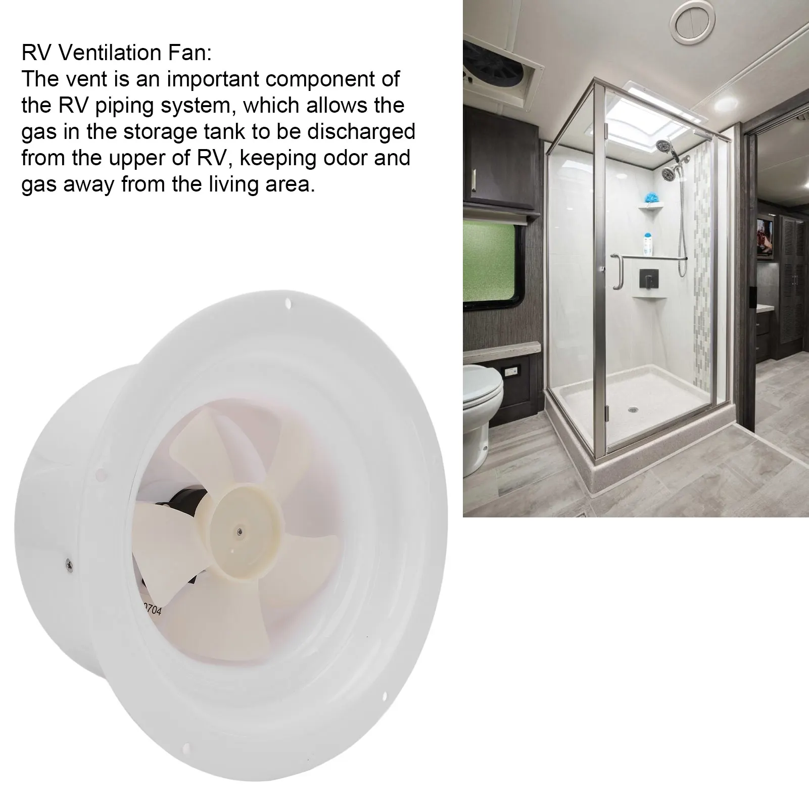 

Solar Powered Vent Fan RV Solar Ventilation Fan High Efficiency Design with Screws for Boat Trailer Camping Car