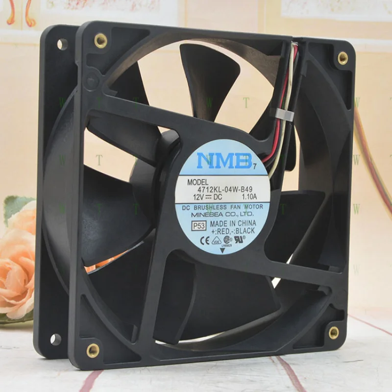 H 1 pcs NMB 12cm 4712KL-04W-B49 12V 1.10A 12032 3-wire detection alarm cooling fan