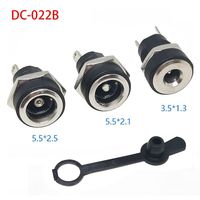 10Pcs DC Power Jack Supply Socket Connector 3.5*1.3/5.5*2.1/5.5*2.5mm DC 2 Terminal 2 Pin Panel Mount Connector Plug Adapter