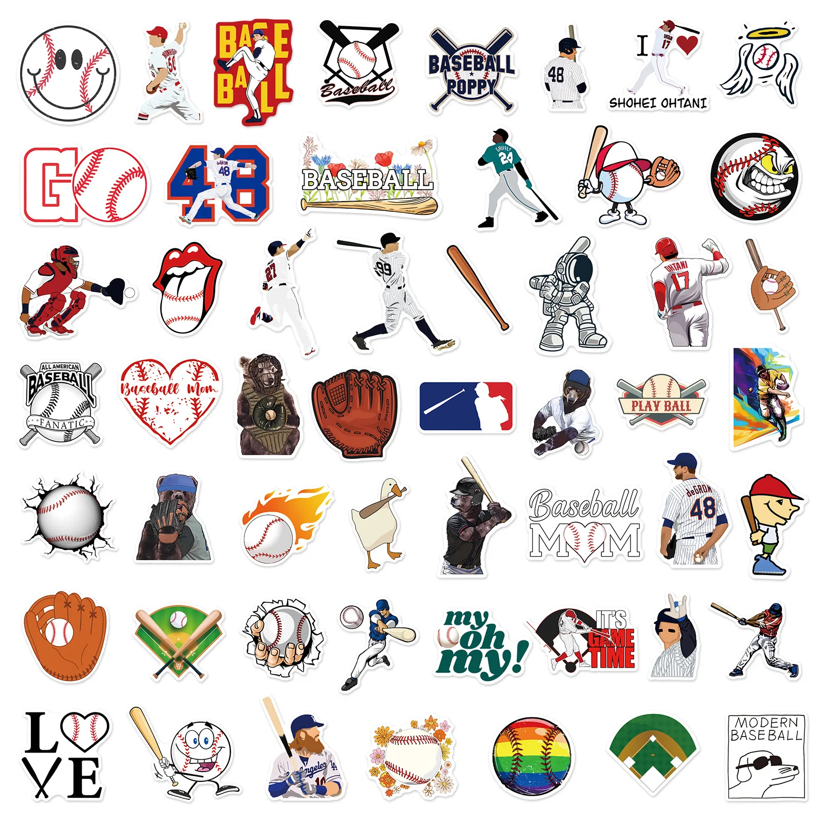 10/25/50pcs Baseball Graffiti Stickers Sports for DIY Suitcase Water Bottle Phone Laptop Guitar Car Motorcycle Skateboard