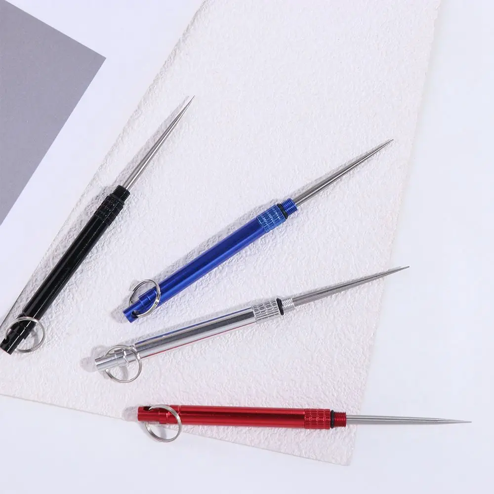 

Multi-Purpose Tooth Cleaning Accessory with Holder Outdoor Camping Tool Toothpick EDC Tool Metal Toothpick Fruit Fork