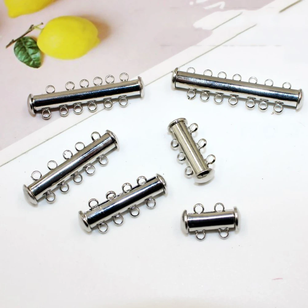 

10pcs Magnetic Tube Lock Clasp Pearl Bowl Adjustable Jewelry Making Findings Multi Strand Bracelets Necklace Gifts Accessories