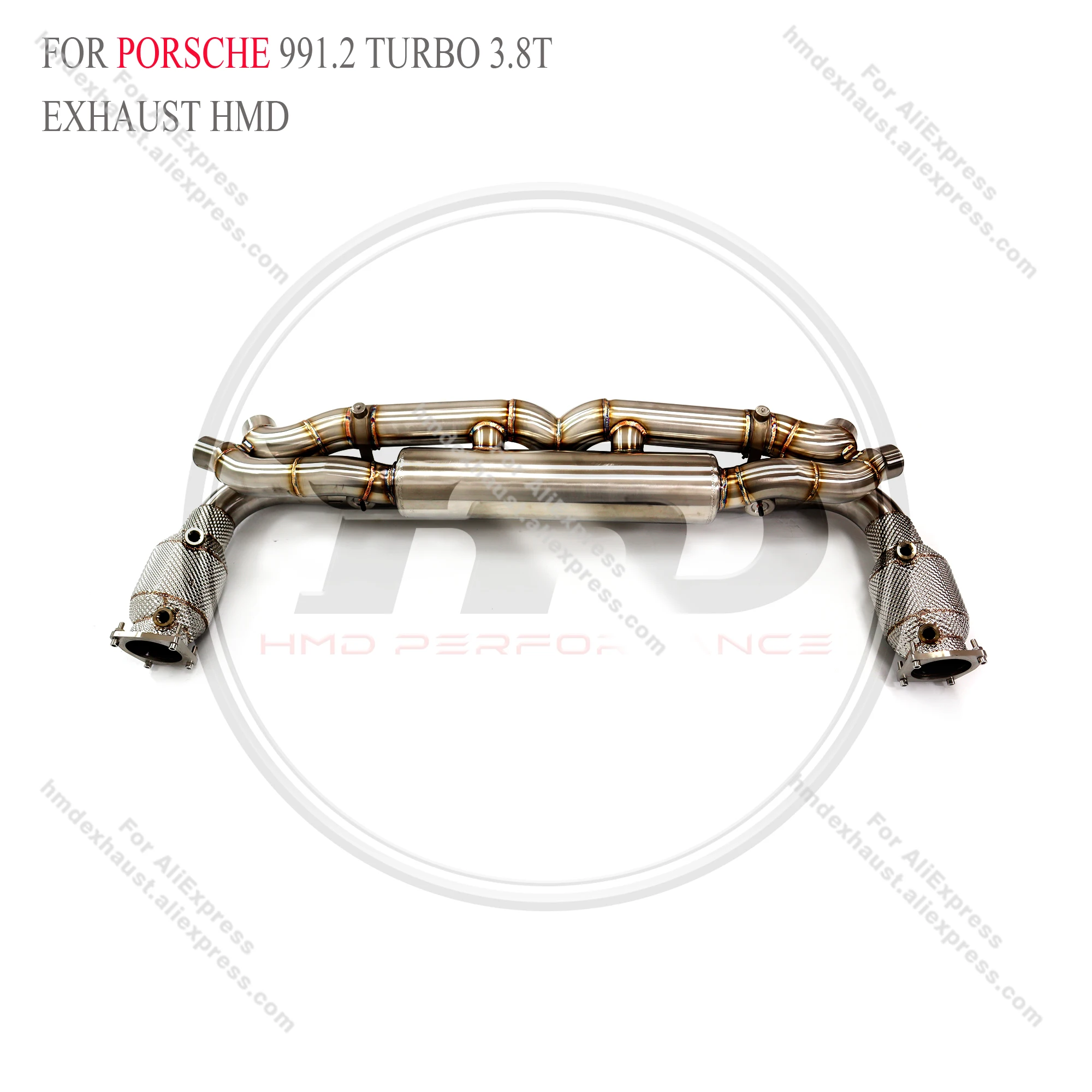 HMD Exhaust System  High Flow catback for Porsche 991.2 turbo 3.8T with valve Stainless steel Material