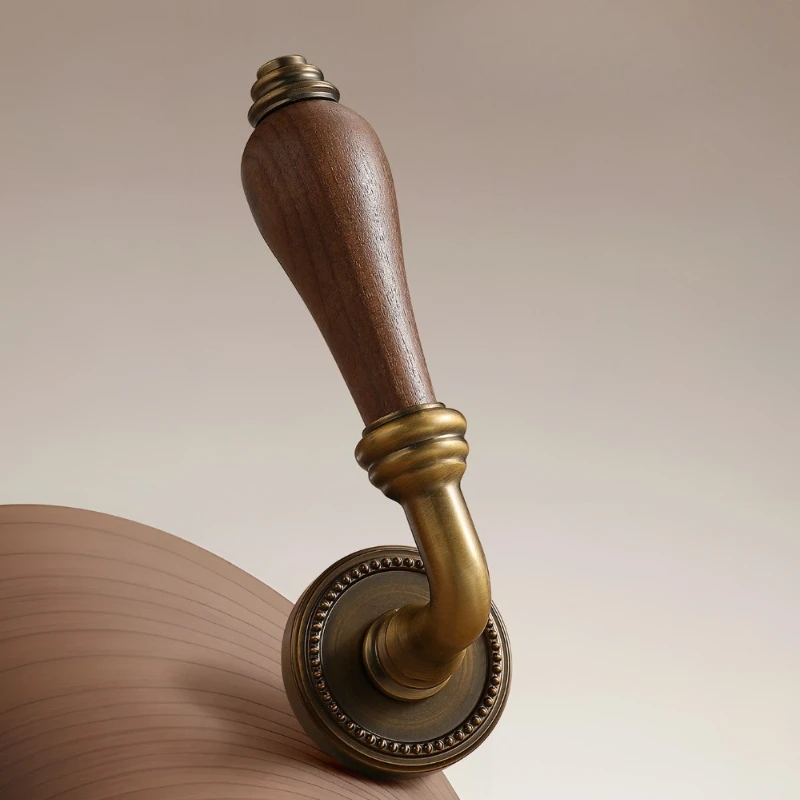 

Дверной замок из массива орехового дерева, легкий роскошный домашний замок для интерьера, ручка для офисной ванной комнаты, бесшумный замок