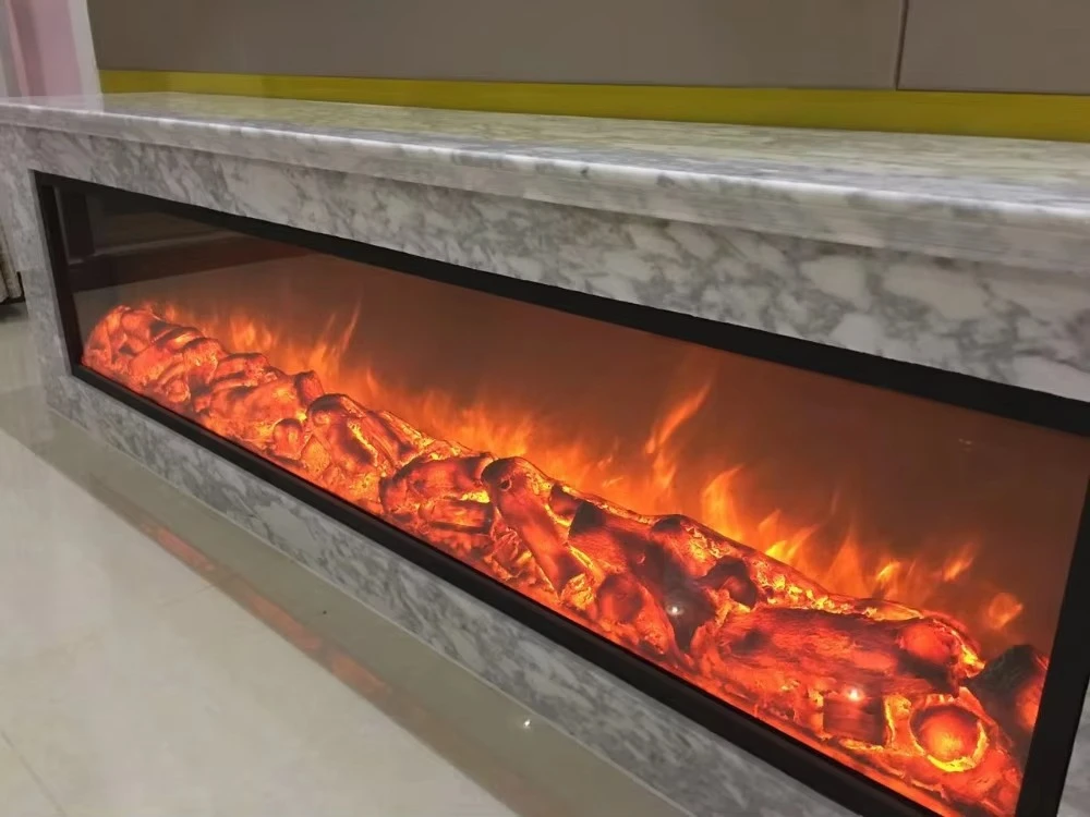 Flame Remote Control for Hotels Household Use Metal Insert Ambience Lighting 2500mm Built-In Indoor Electric Fireplace with LED