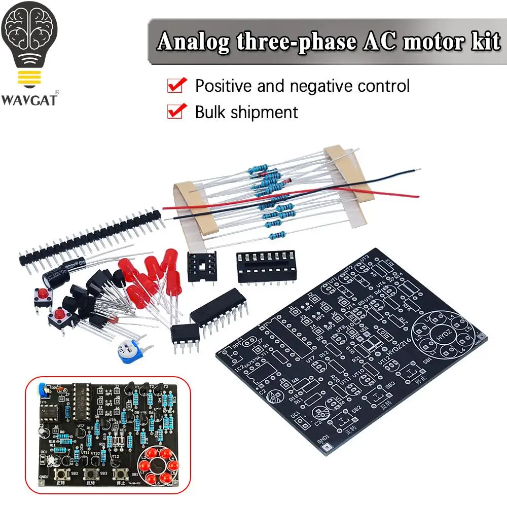 Simulation three phase AC motor forward and reverse control circuit welding kit module electronic skills training test