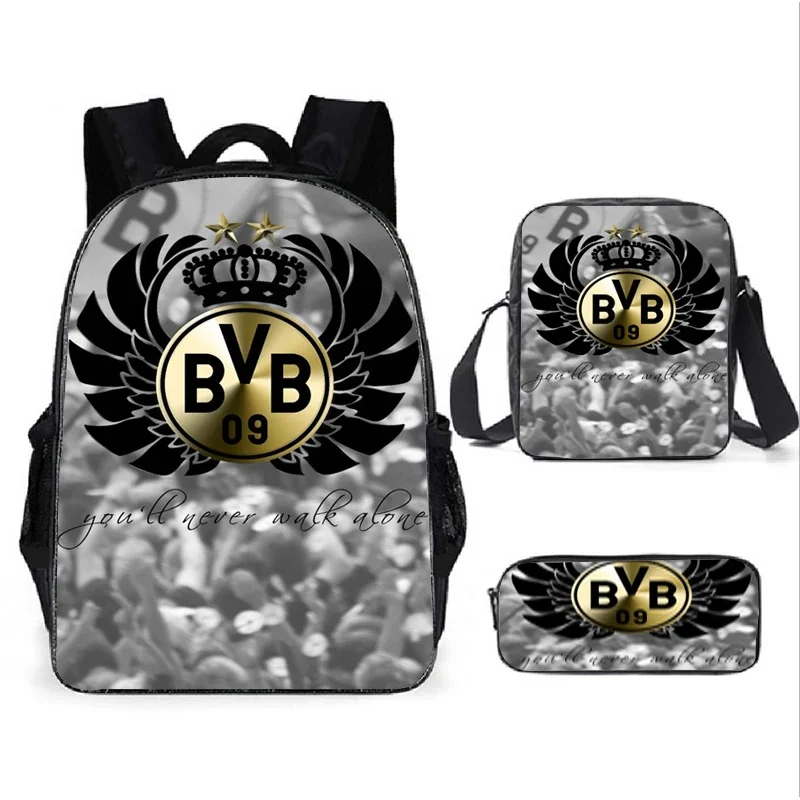 Borussia Game Anime Children Backpack Kids pencil bags stationery box  Dortmund laptop mochila children Gifts Three-Piece