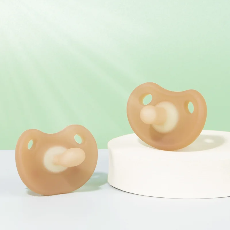 

Коричневая детская ультра-мягкая силиконовая соска, комплект из 2 штук, успокаивающая соска для новорожденных, с имитацией грудного молока, для сна