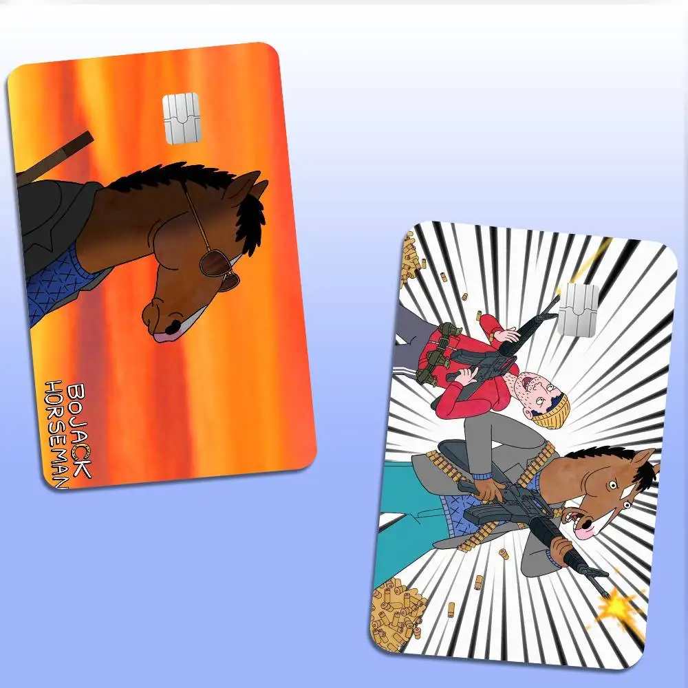 B-BOJACK HORSEMAN Credit Card Skin Stickers No Adhesive Residue Water Proof For VISA Credit Card Subway Access Card