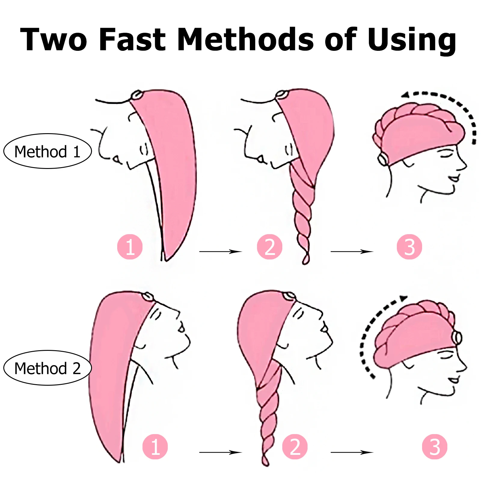 

2Pcs Long Turban Thickened Drying Head Towel Fiber Quick Dry Bath Care Shower Cap Absorbent Women Hair Hat Towel