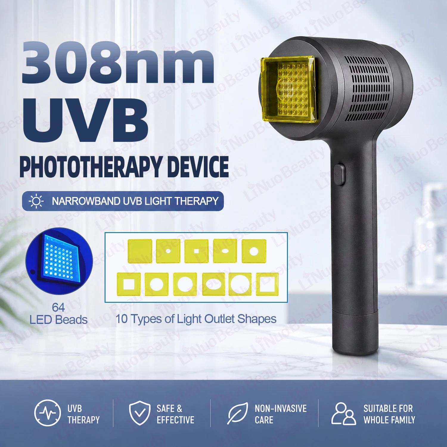 CE Approved Excimer Laser Vitiligo 308nm UVB Lamp Phototherapy Device 308 UVB for Skin Care Vitiligo Psoriasis Eczema Treatment - view 5