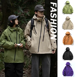 Hiking Jackets Men Waterproof Coats Women's Windproof Windbreaker Outdoor Camping Running  Fishing Loose Jacket Autumn Coat
