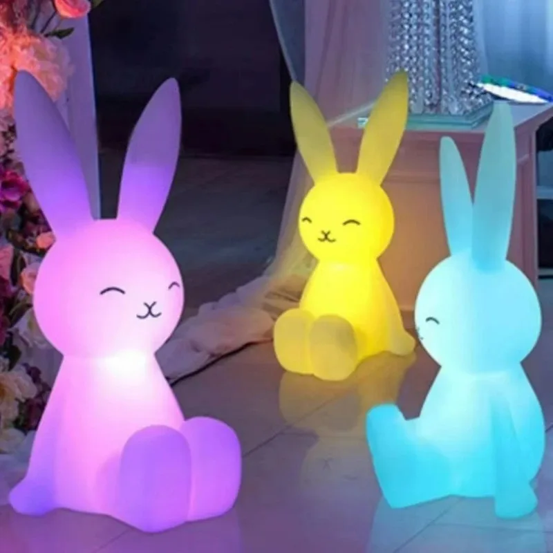 Cute LED Desk Lamp Cute Lighting Bear Rabbit Mood Light Cute Cartoon Children's Gift Bedroom Bedside Lamp Living Room Floor Lamp