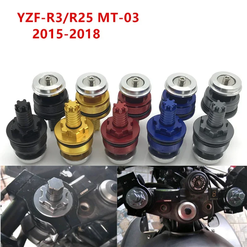Para Yamaha YZF-R3/R25 MT-03 YZF-R1 R6 XJ 6N 600 XJ600 FZS 600 Fazer amortiguador delantero tornillo cubierta de horquilla tapa ajustadores de precarga