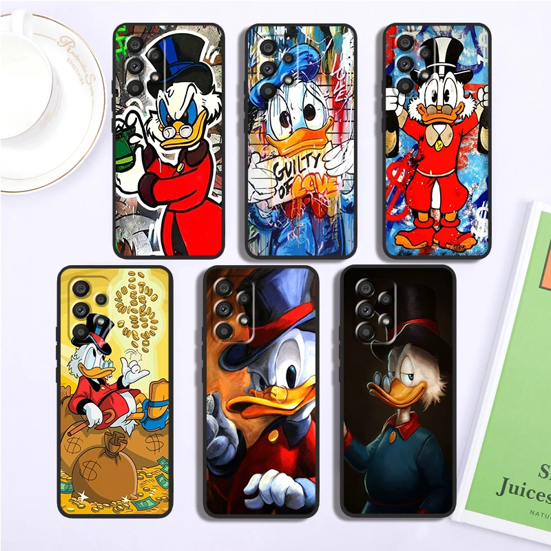 Disney McDuck Scrooge Cool For Samsung A53 A52 A33 A32 A51 A71 A21S A13 A73 A50 A22 A23 A03 A72 A54 A12 5G Black Soft